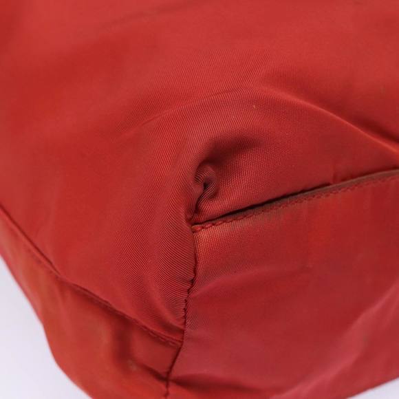 PRADA Nylon Hand Bag Red Auth 80112 - Picture 15 of 16